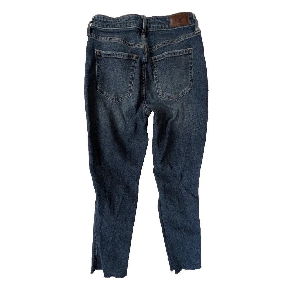 Hollister Curvy High Rise Mom Jeans Womens 5S 27x25 Blue Distressed Grunge Indie